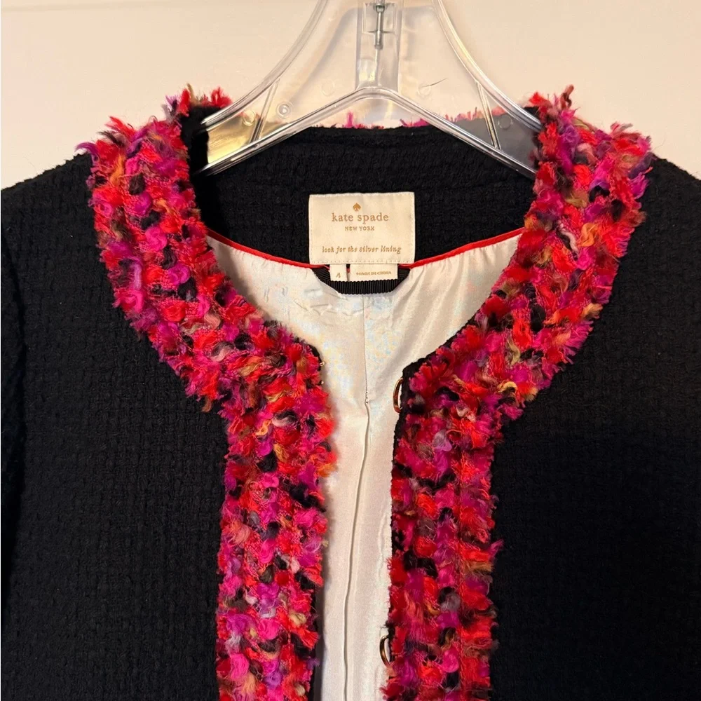 Last chance-Kate Spade Black Blazer with Pink Trim